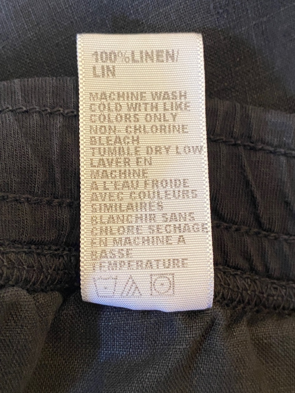 JAMES PERSE Made in USA Relaxed Linen Pants Drawstring in Black Size 2 (Medium) - Picture 11 of 15